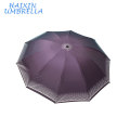 China Atacado OEM Ao Ar Livre Grande Shangyu Umbrella Prata Mercado De Impressão Melhor Preço 170 T Pongee Sun Portátil 3 vezes Guarda-chuva